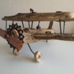 AIGUIER - objet déco en bois flotté et récupération (fil, filet, pierre..)